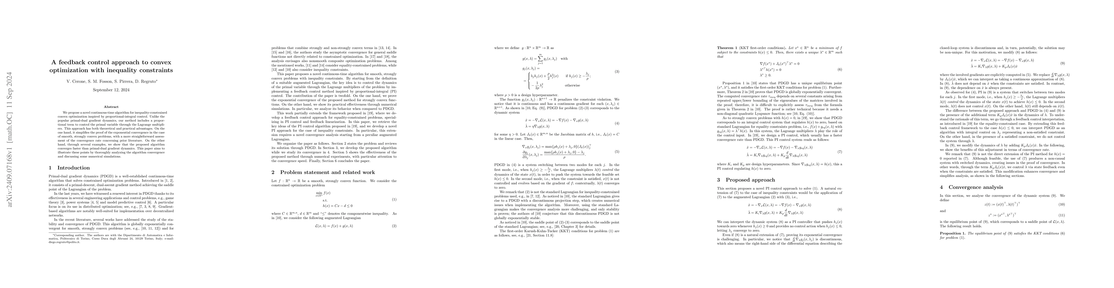 Thumbnail for A feedback control approach to convex optimization with inequality
  constraints