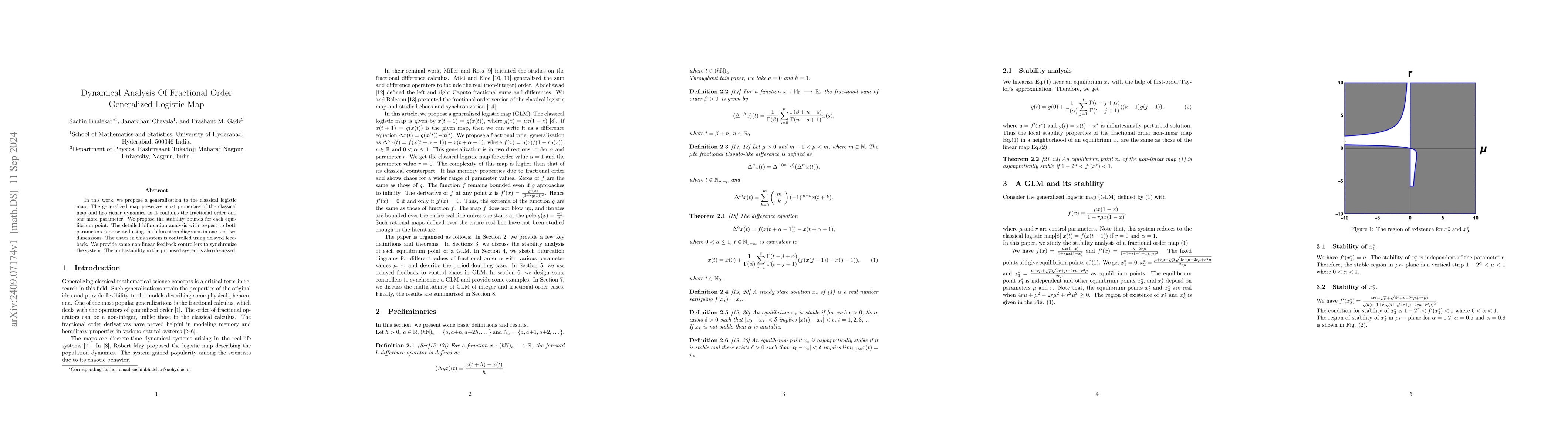 Thumbnail for Dynamical Analysis Of Fractional Order Generalized Logistic Map