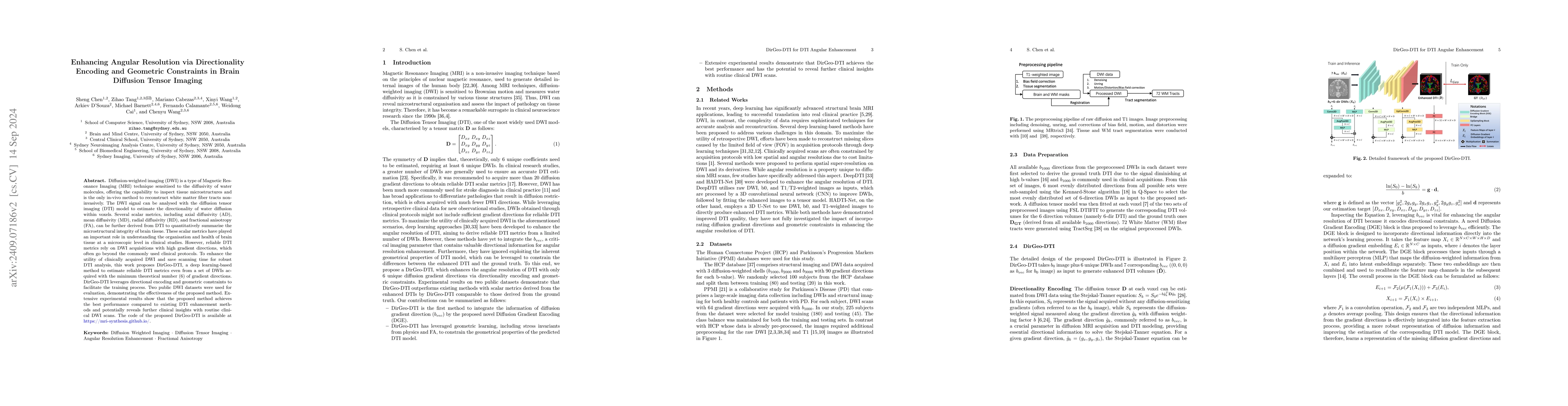 Thumbnail for Enhancing Angular Resolution via Directionality Encoding and Geometric
  Constraints in Brain Diffusion Tensor Imaging