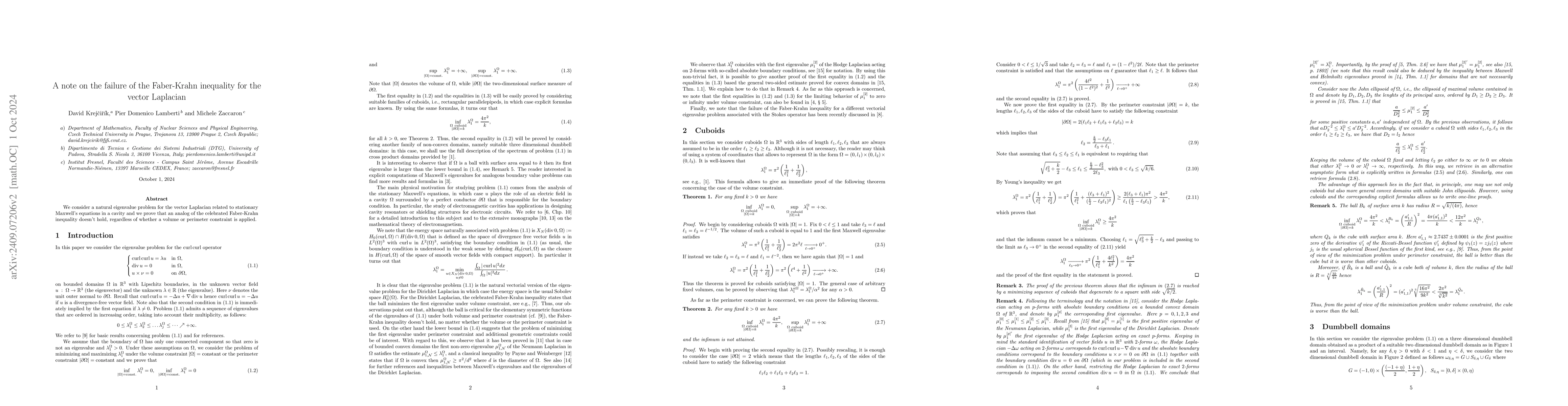 Thumbnail for A note on the failure of the Faber-Krahn inequality for the vector
  Laplacian