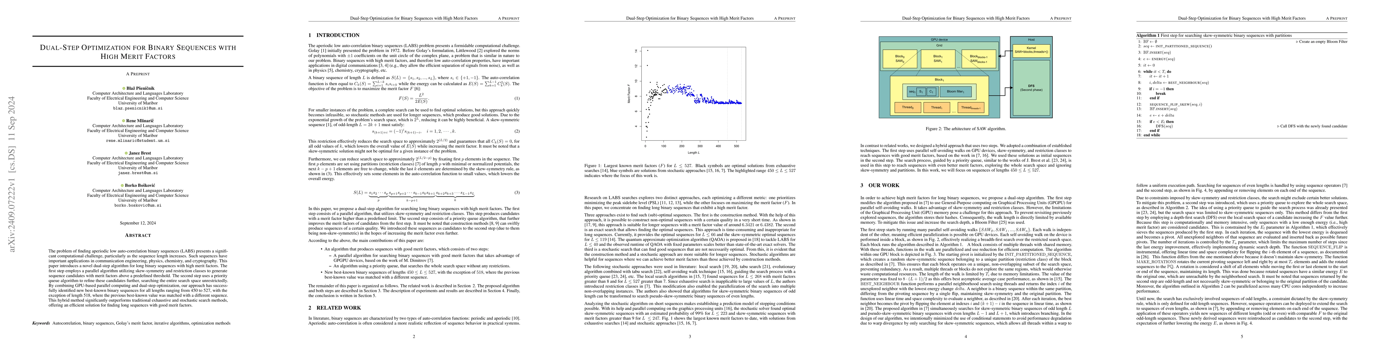 Thumbnail for Dual-Step Optimization for Binary Sequences with High Merit Factors