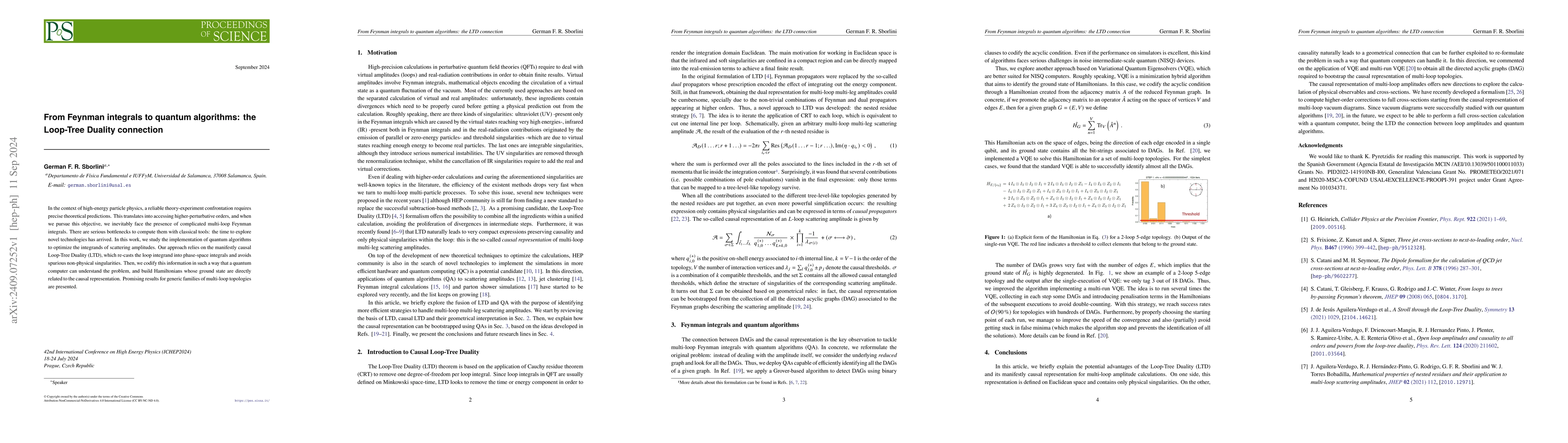 Thumbnail for From Feynman integrals to quantum algorithms: the Loop-Tree Duality
  connection