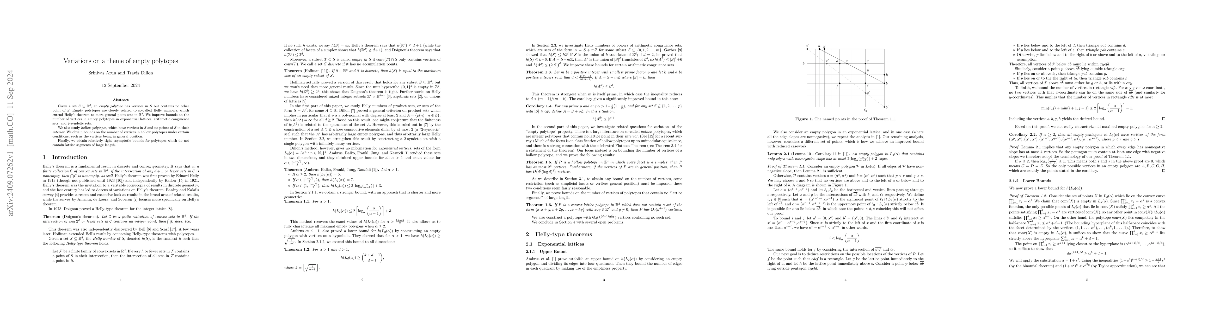 Thumbnail for Variations on a theme of empty polytopes