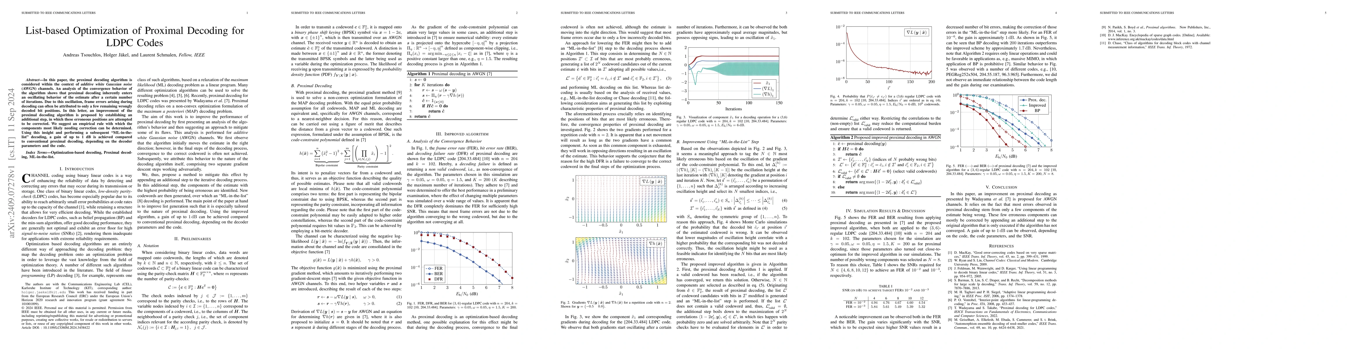 Thumbnail for List-based Optimization of Proximal Decoding for LDPC Codes