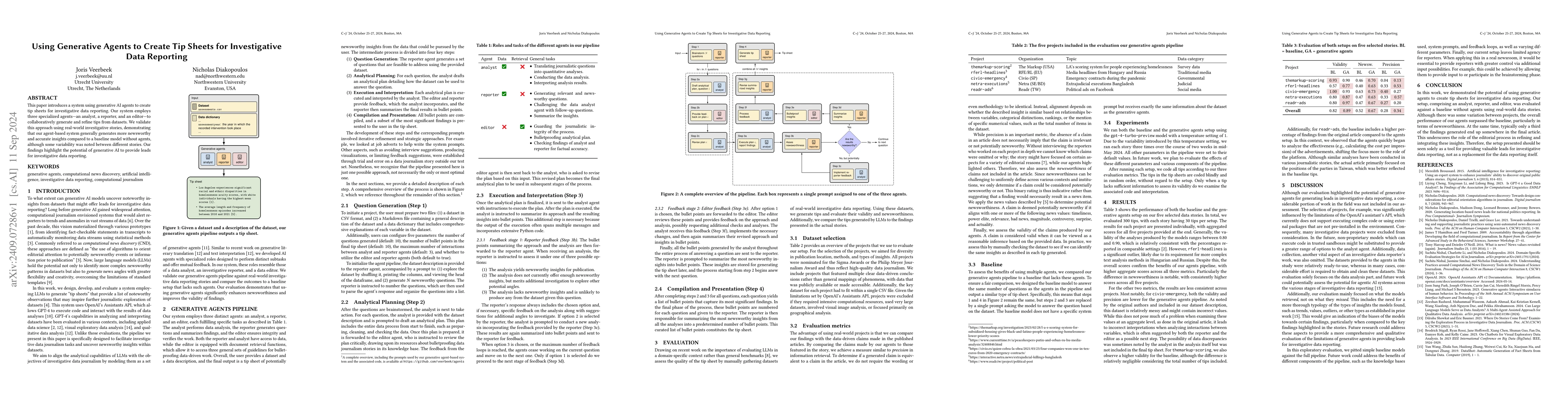 Thumbnail for Using Generative Agents to Create Tip Sheets for Investigative Data
  Reporting