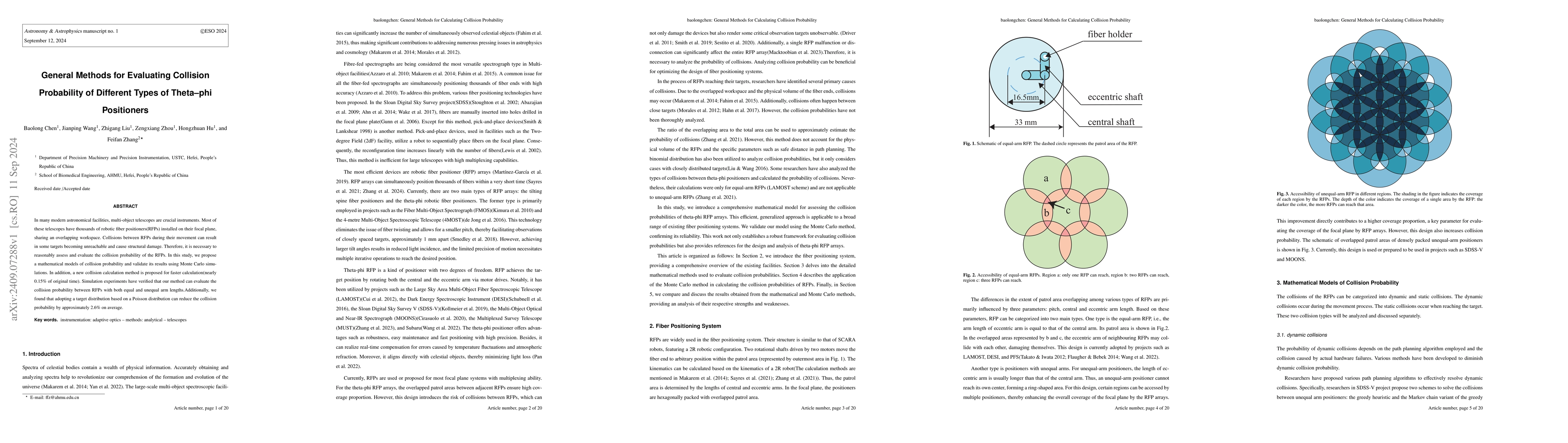 Thumbnail for General Methods for Evaluating Collision Probability of Different Types
  of Theta-phi Positioners