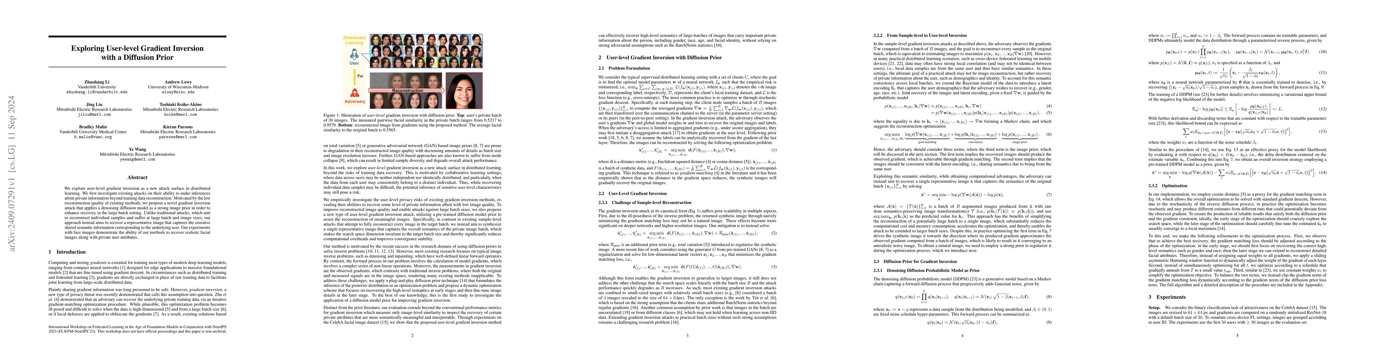 Thumbnail for Exploring User-level Gradient Inversion with a Diffusion Prior