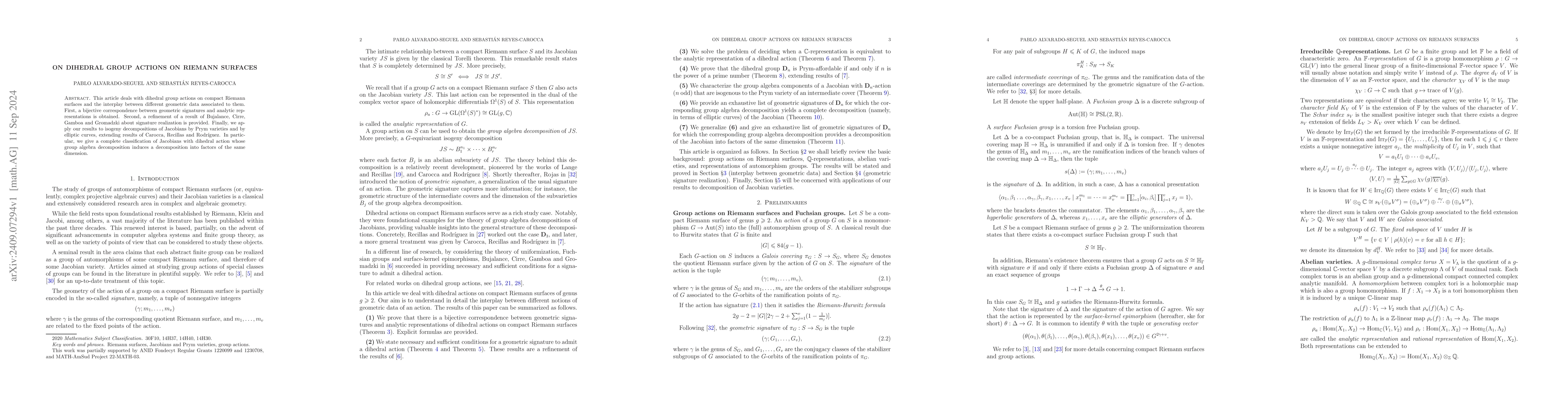 Thumbnail for On Dihedral Group Actions on Riemann Surfaces