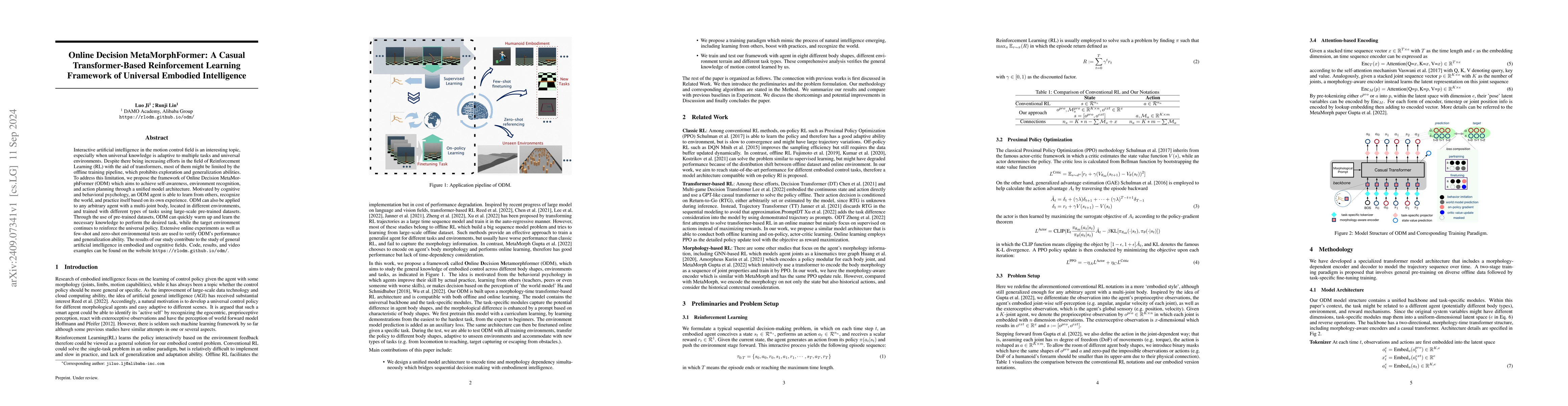 Thumbnail for Online Decision MetaMorphFormer: A Casual Transformer-Based
  Reinforcement Learning Framework of Universal Embodied Intelligence