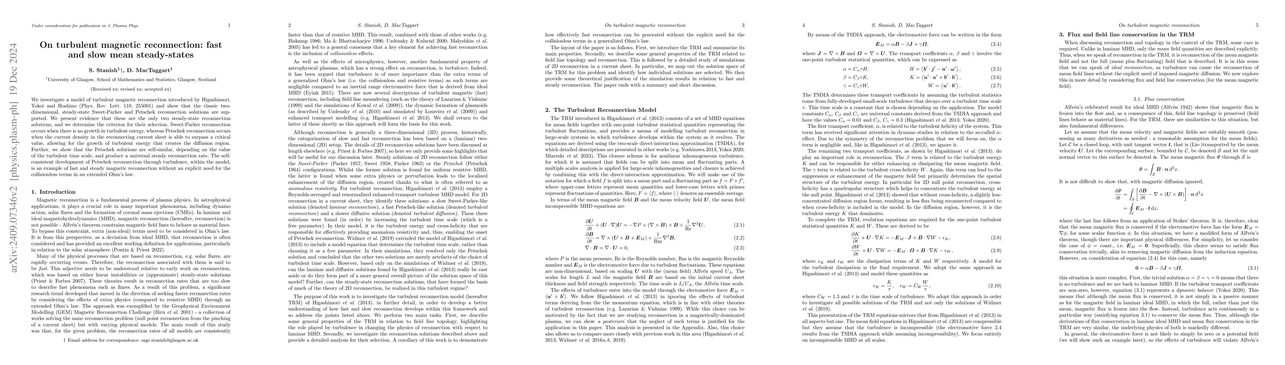 Thumbnail for On turbulent magnetic reconnection: fast and slow mean steady-states