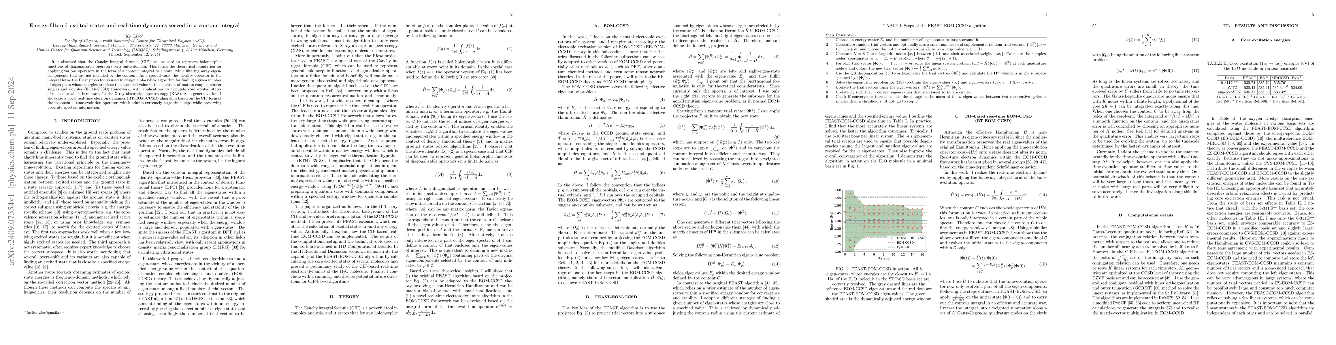 Thumbnail for Energy-filtered excited states and real-time dynamics served in a
  contour integral