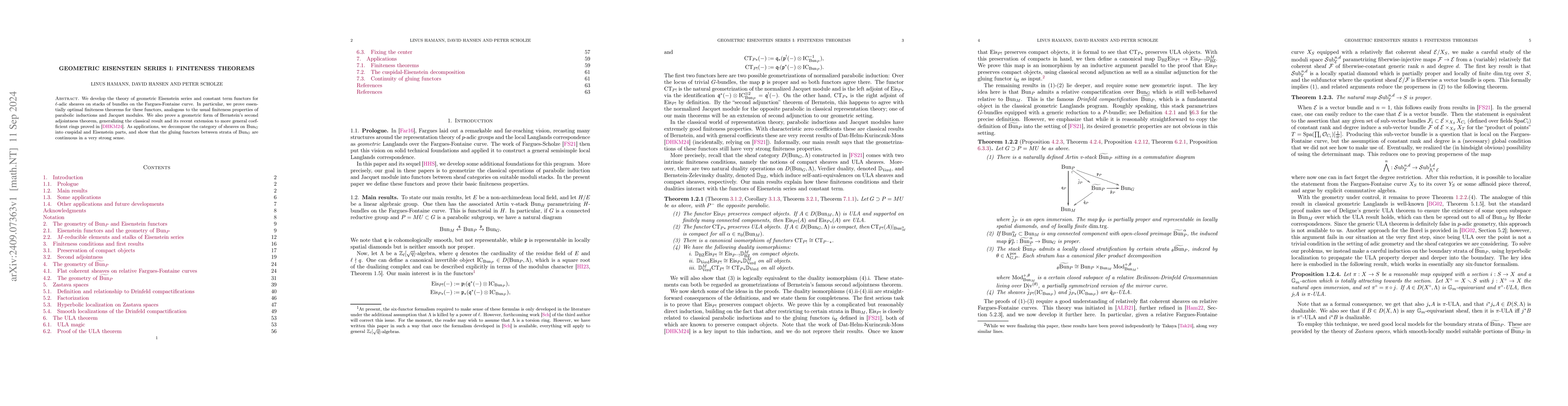 Thumbnail for Geometric Eisenstein series I: finiteness theorems