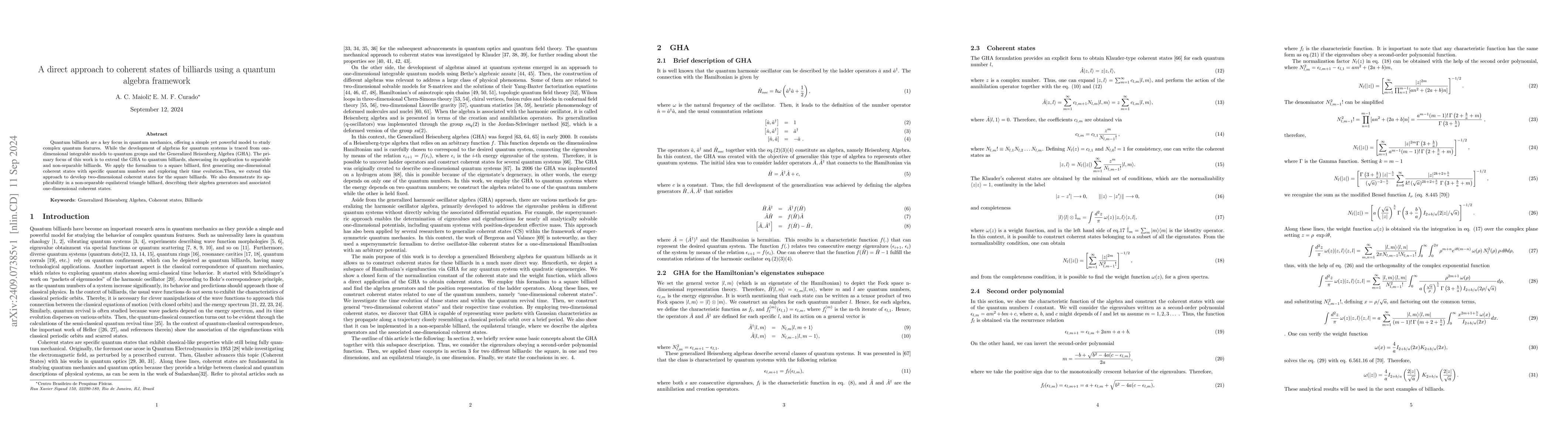 Thumbnail for A direct approach to coherent states of billiards using a quantum
  algebra framework