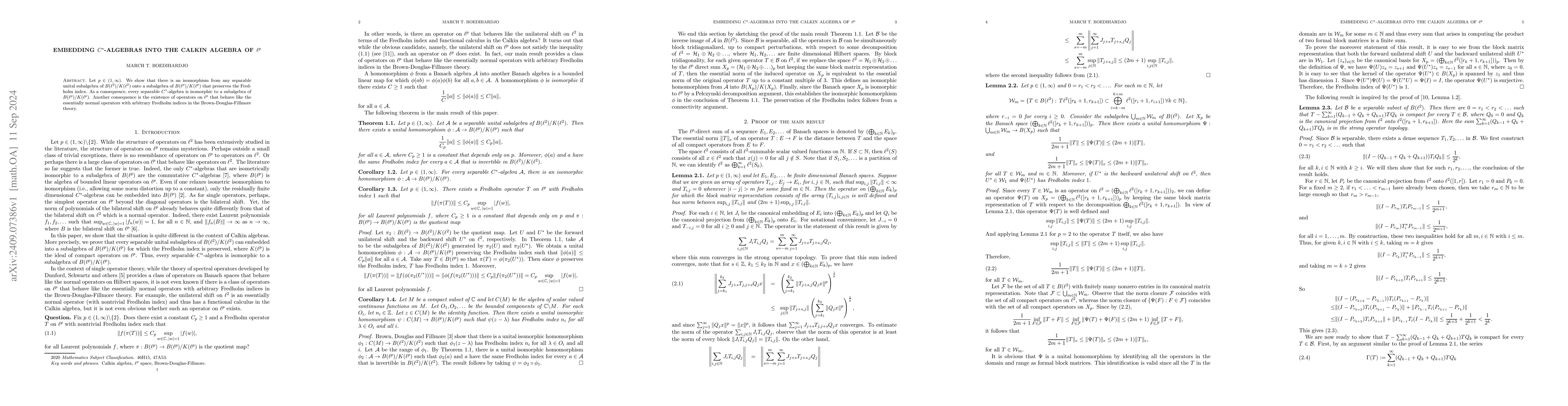 Thumbnail for Embedding C*-algebras into the Calkin algebra of $\ell^{p}$