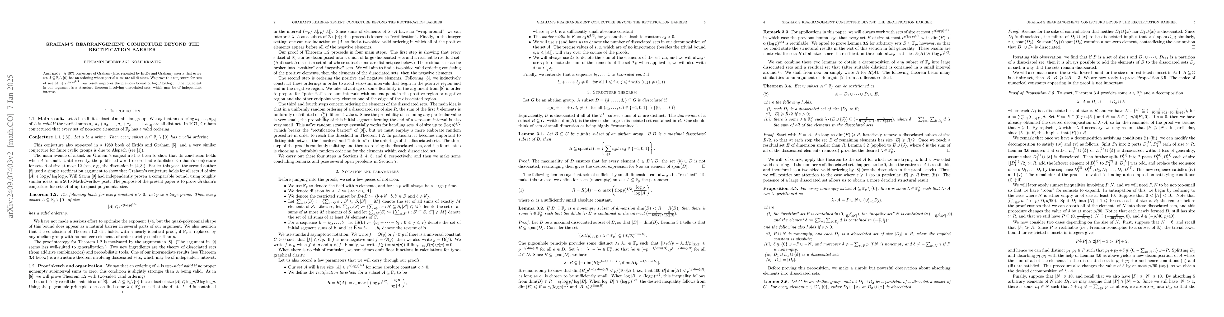 Thumbnail for Graham's rearrangement conjecture beyond the rectification barrier