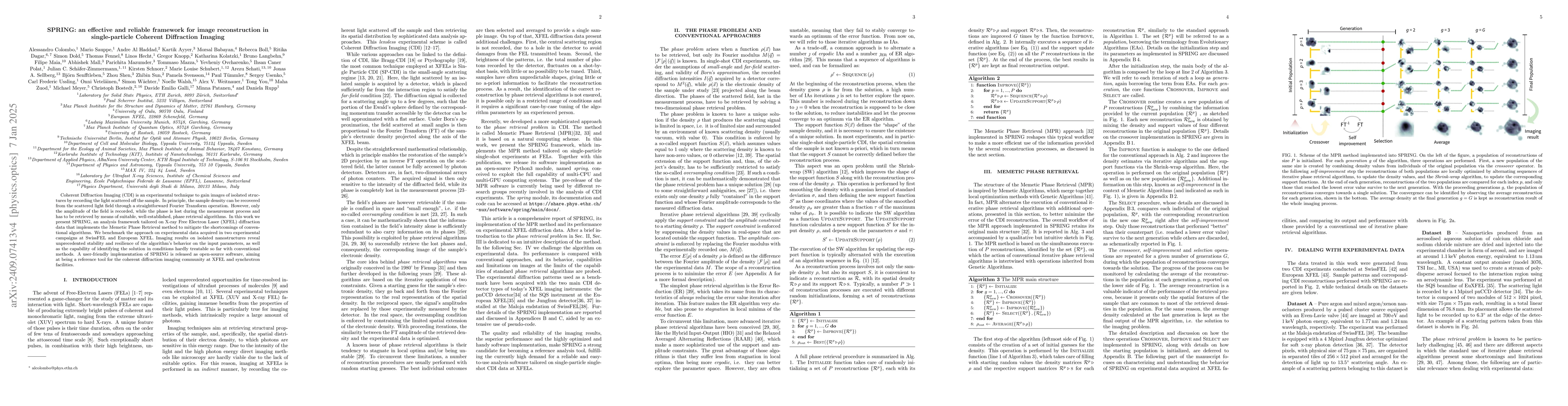 Thumbnail for SPRING: an effective and reliable framework for image reconstruction in
  single-particle Coherent Diffraction Imaging