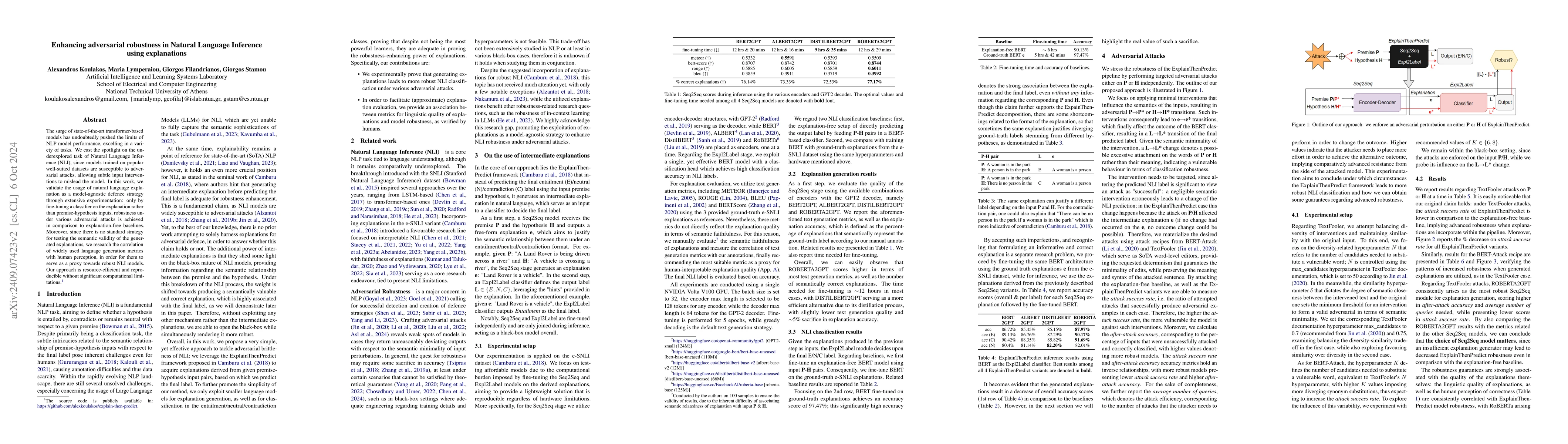Thumbnail for Enhancing adversarial robustness in Natural Language Inference using
  explanations
