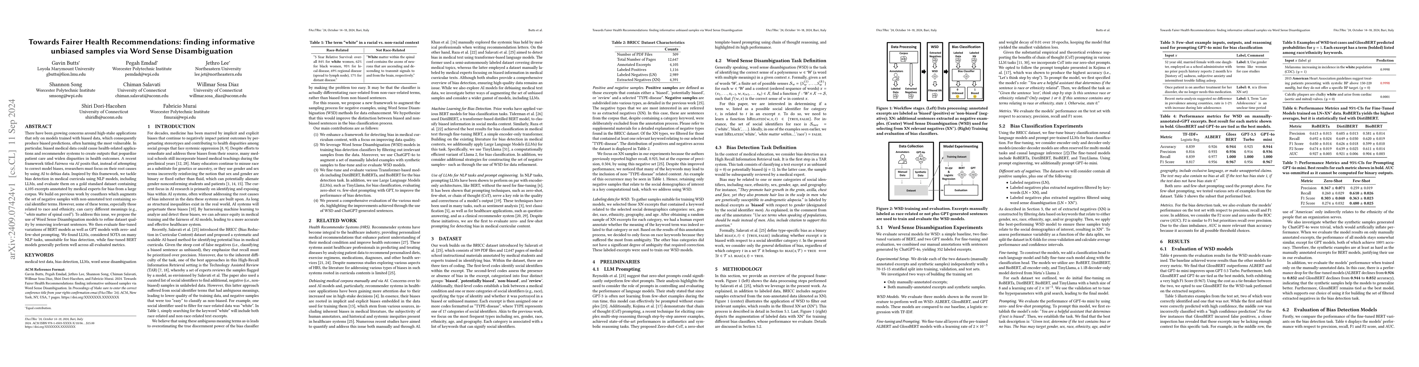 Thumbnail for Towards Fairer Health Recommendations: finding informative unbiased
  samples via Word Sense Disambiguation