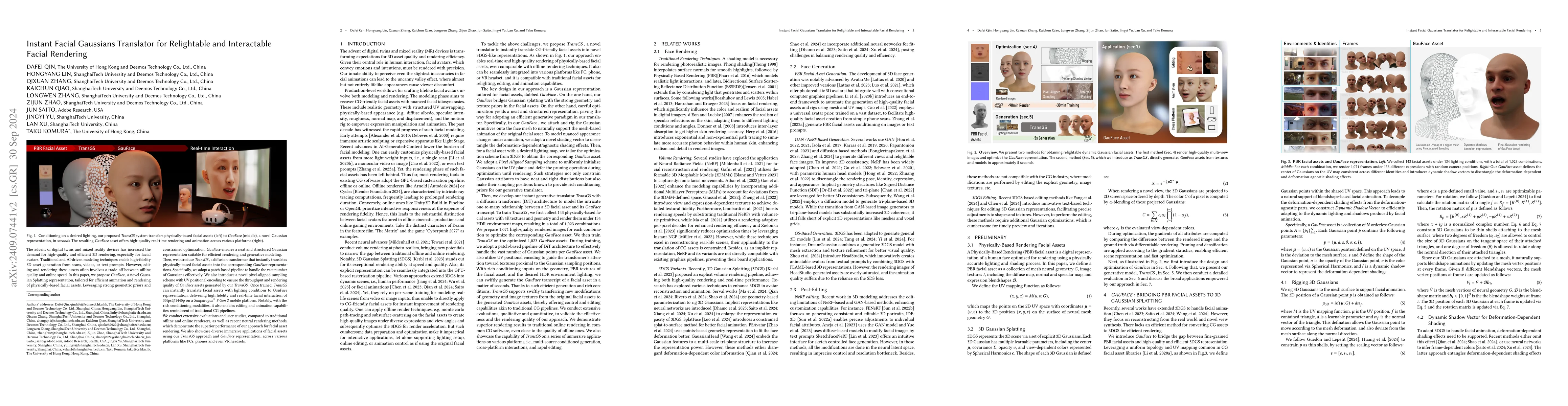 Thumbnail for Instant Facial Gaussians Translator for Relightable and Interactable
  Facial Rendering