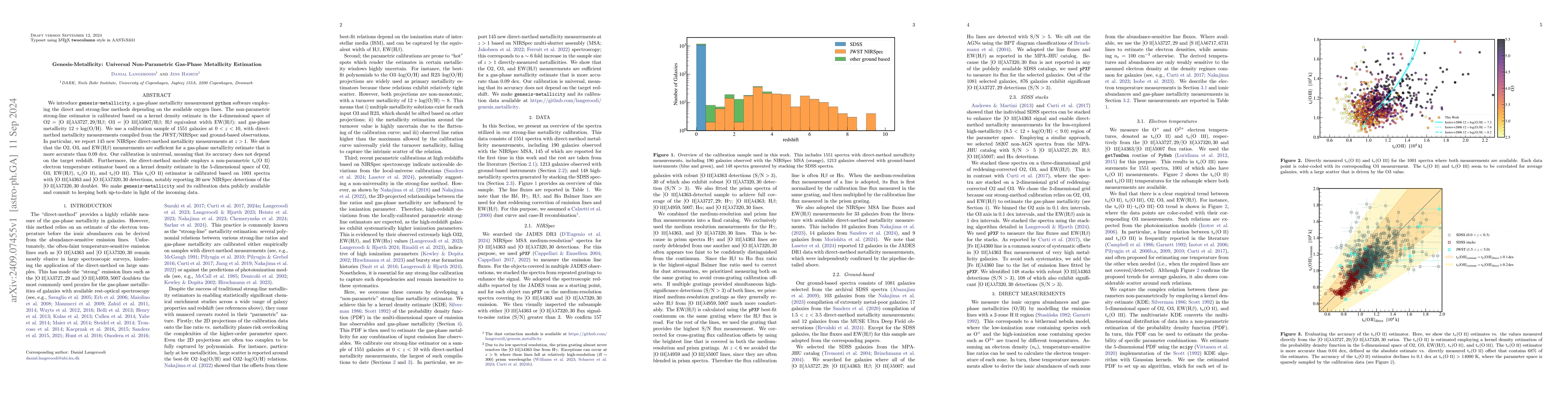Thumbnail for Genesis-Metallicity: Universal Non-Parametric Gas-Phase Metallicity
  Estimation