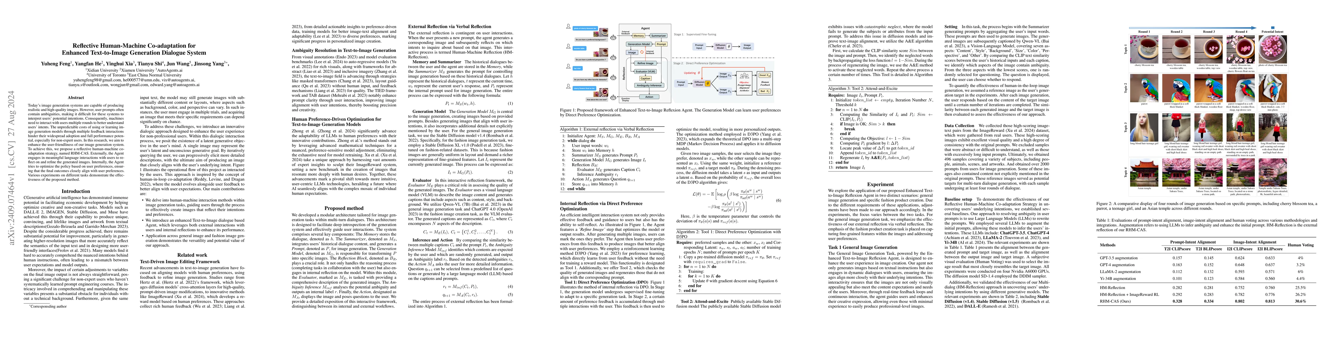 Thumbnail for Reflective Human-Machine Co-adaptation for Enhanced Text-to-Image
  Generation Dialogue System