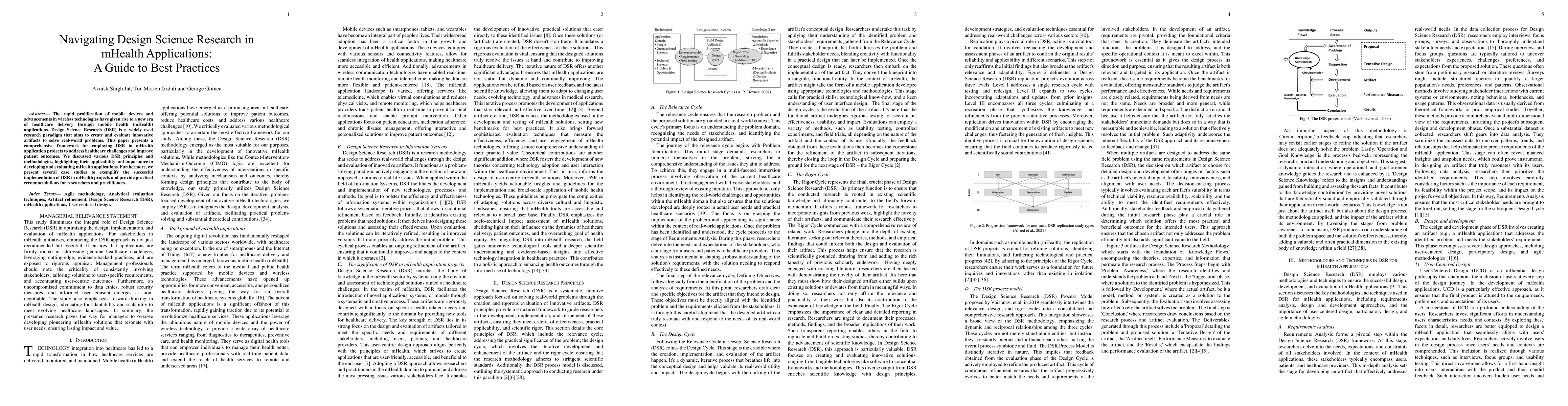 Thumbnail for Navigating Design Science Research in mHealth Applications: A Guide to
  Best Practices