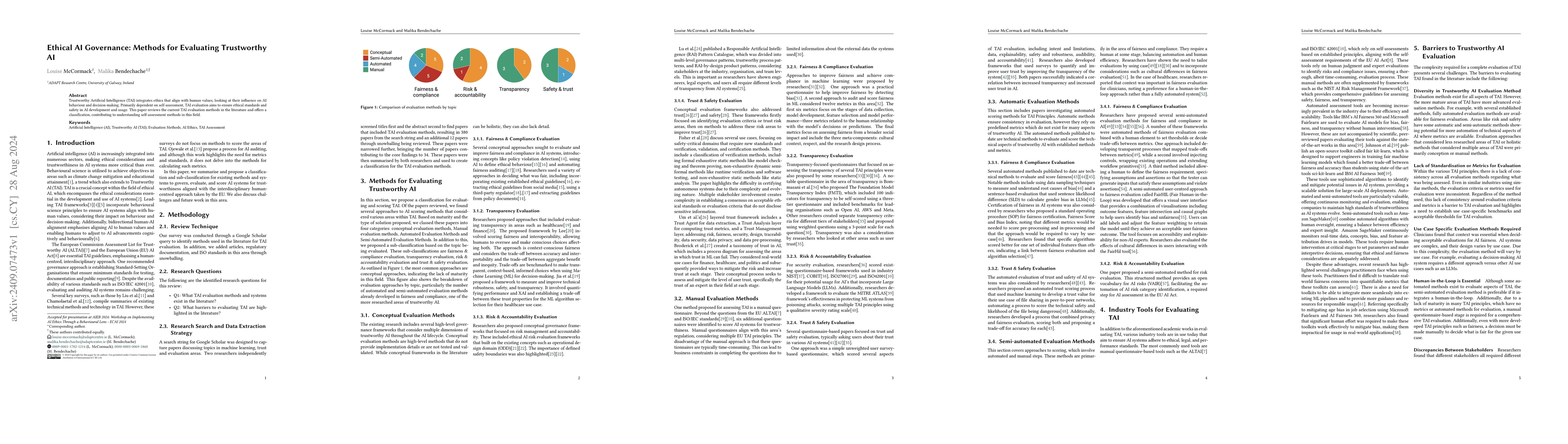 Thumbnail for Ethical AI Governance: Methods for Evaluating Trustworthy AI
