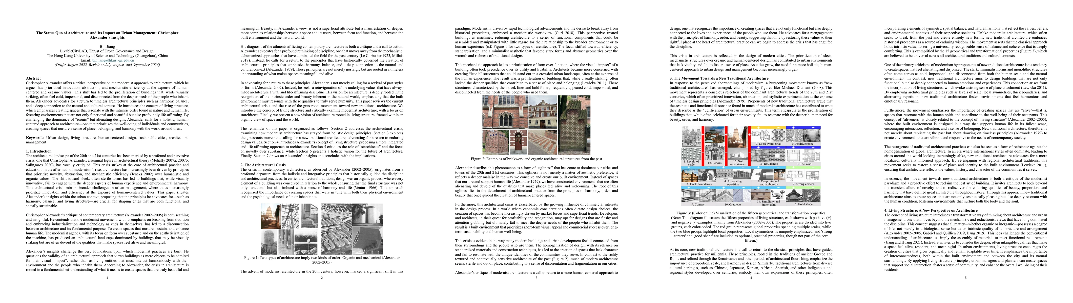 Thumbnail for The Status Quo of Architecture and Its Impact on Urban Management:
  Christopher Alexander's Insights