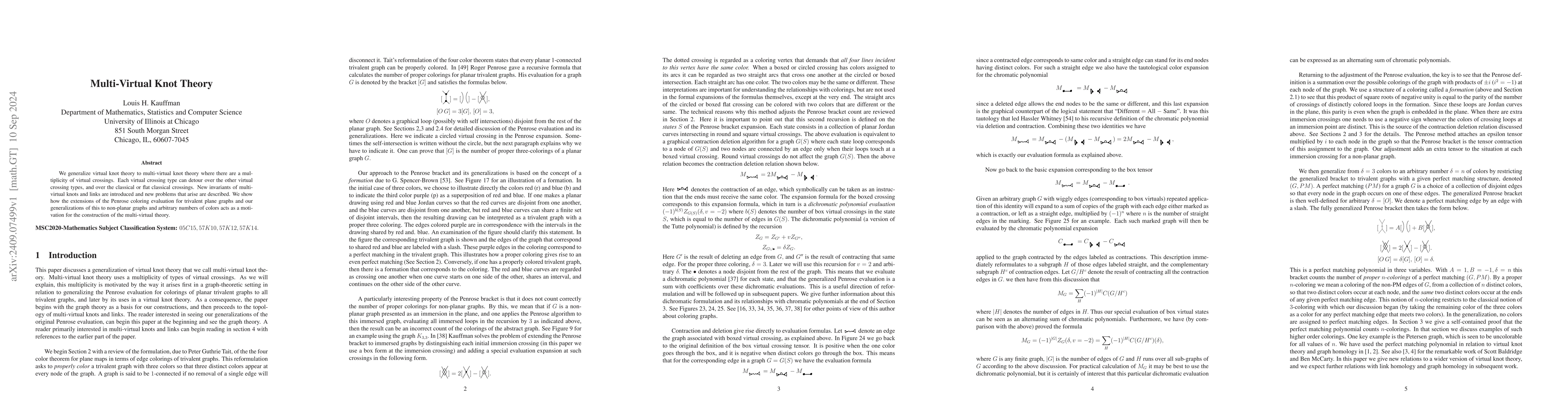 Thumbnail for Multi-Virtual Knot Theory