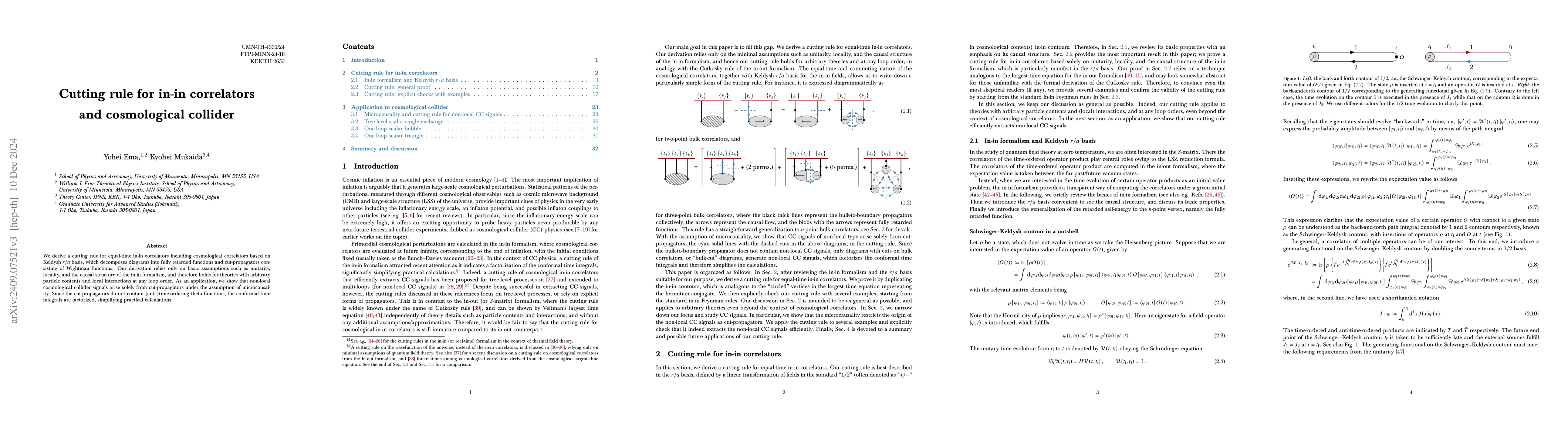 Thumbnail for Cutting rule for in-in correlators and cosmological collider