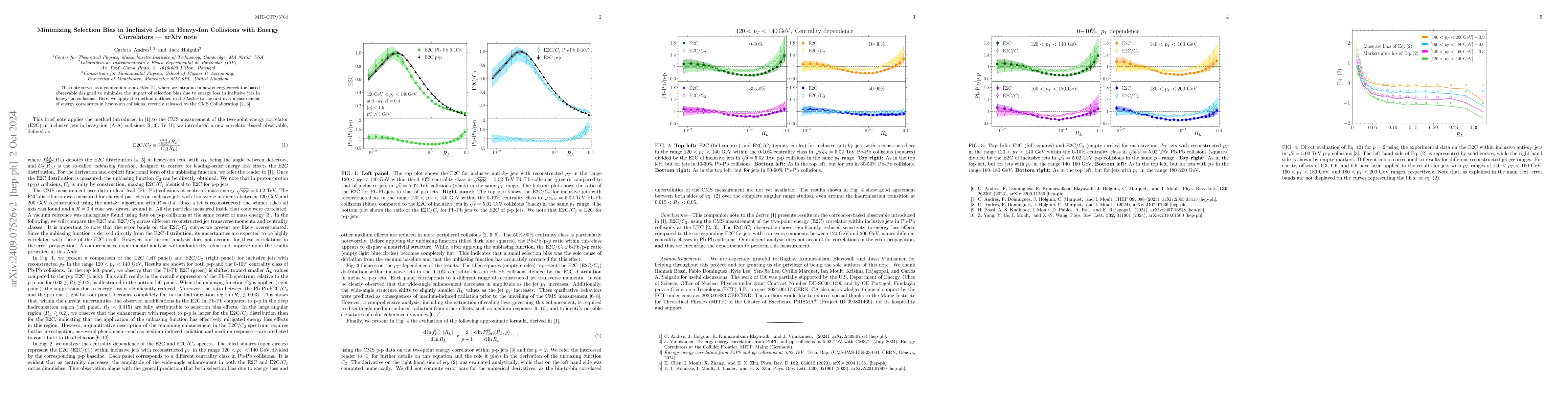 Thumbnail for Minimizing Selection Bias in Inclusive Jets in Heavy-Ion Collisions with
  Energy Correlators -- arXiv note