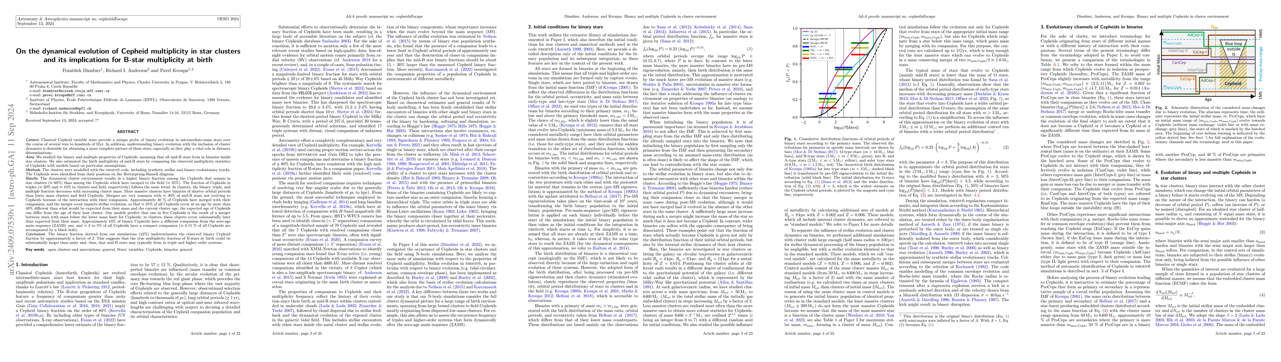 Thumbnail for On the dynamical evolution of Cepheid multiplicity in star clusters and
  its implications for B-star multiplicity at birth