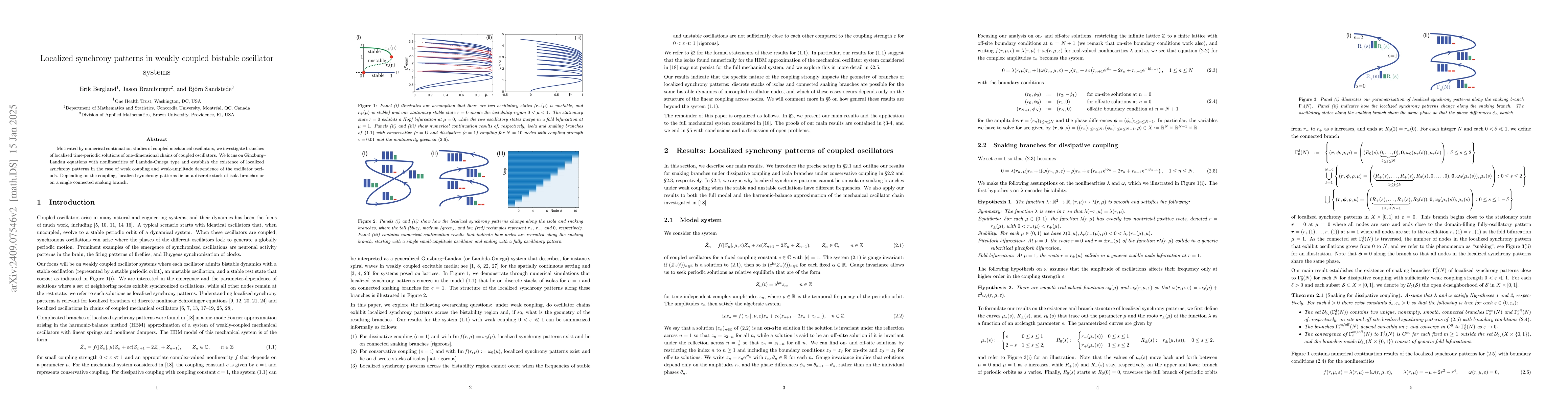 Thumbnail for Localized synchronous patterns in weakly coupled bistable oscillators