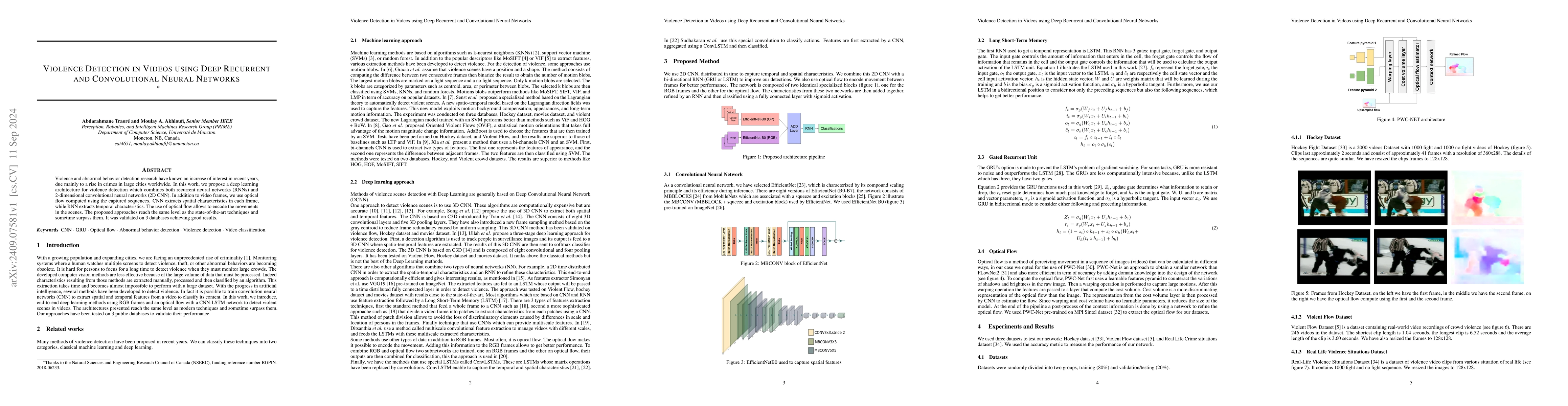 Thumbnail for Violence detection in videos using deep recurrent and convolutional
  neural networks