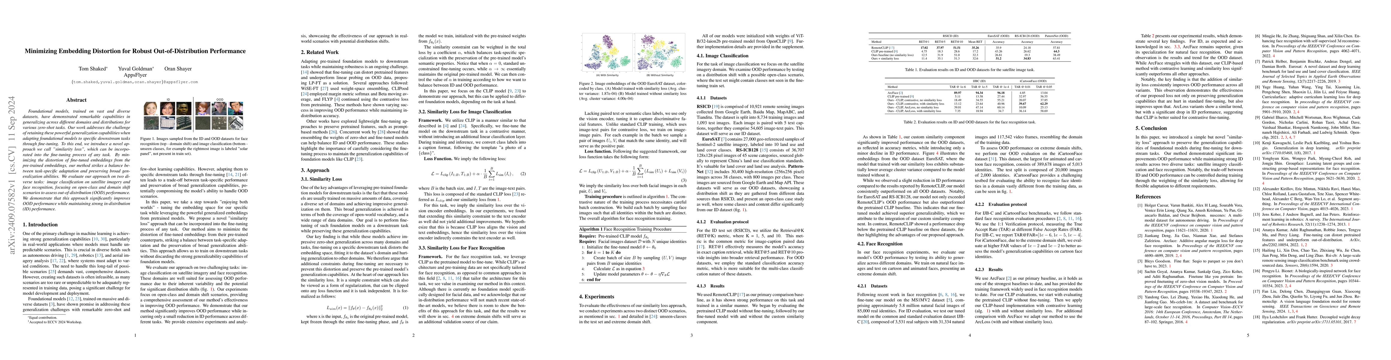 Thumbnail for Minimizing Embedding Distortion for Robust Out-of-Distribution
  Performance