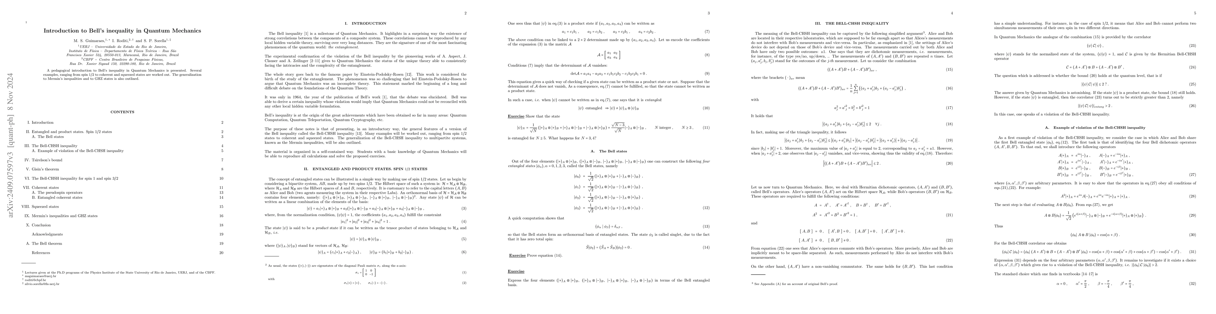 Thumbnail for Introduction to Bell's inequality in Quantum Mechanics