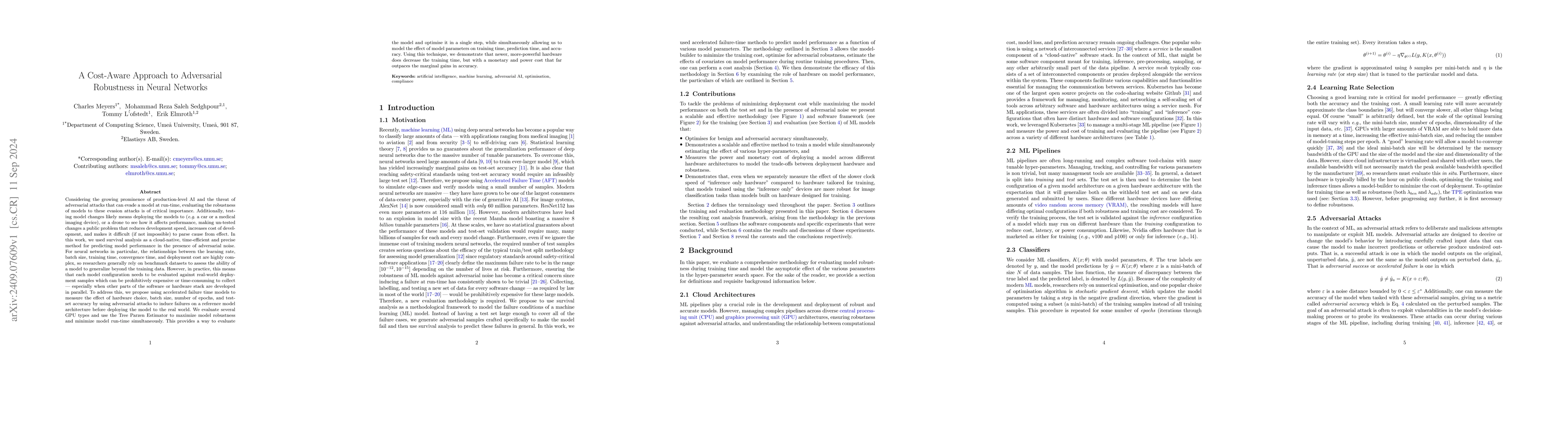 Thumbnail for A Cost-Aware Approach to Adversarial Robustness in Neural Networks