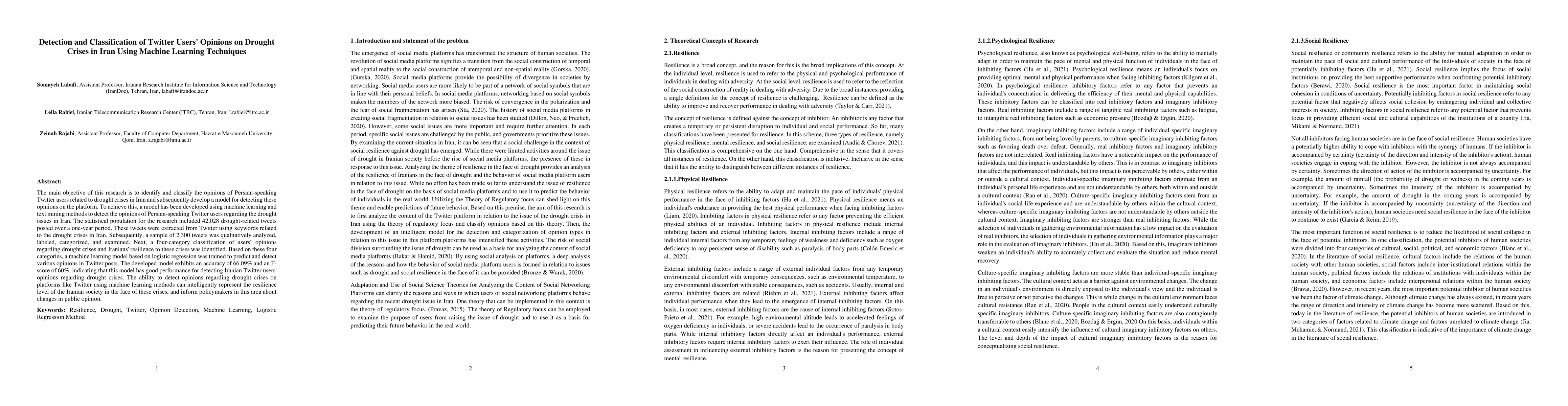 Thumbnail for Detection and Classification of Twitter Users' Opinions on Drought
  Crises in Iran Using Machine Learning Techniques