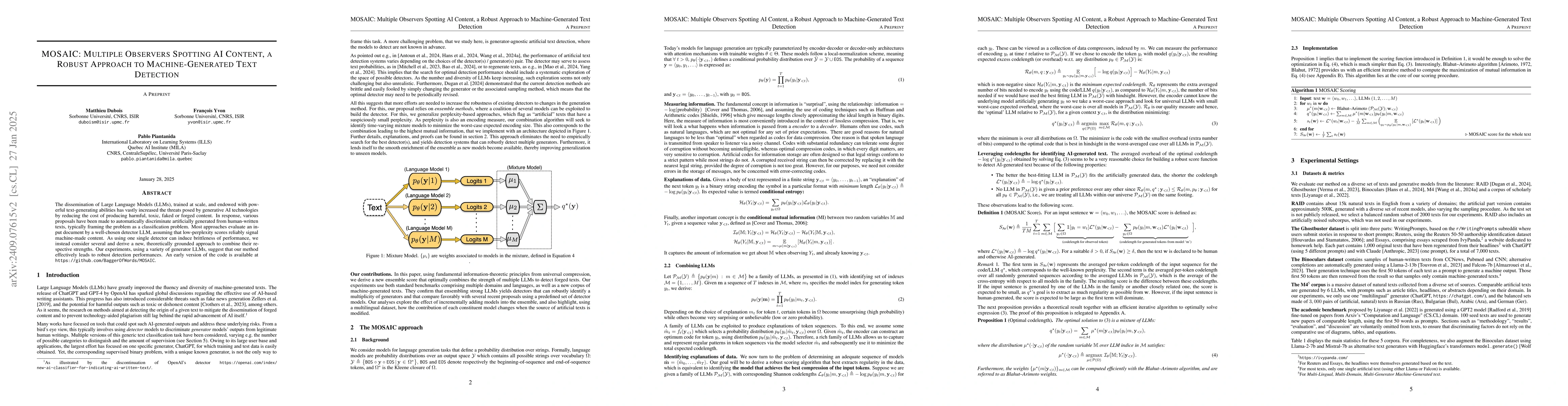 Thumbnail for Zero-Shot Machine-Generated Text Detection Using Mixture of Large
  Language Models