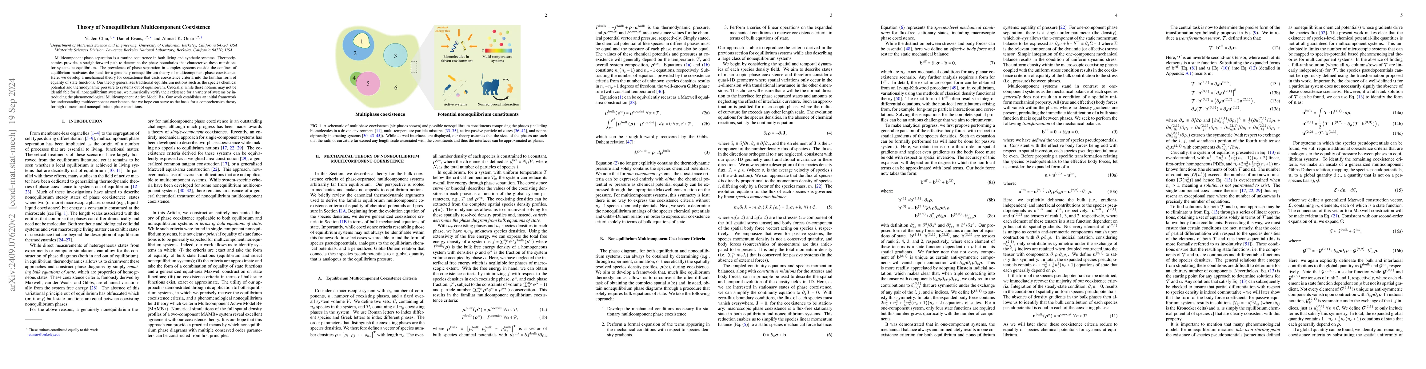 Thumbnail for Theory of Nonequilibrium Multicomponent Coexistence