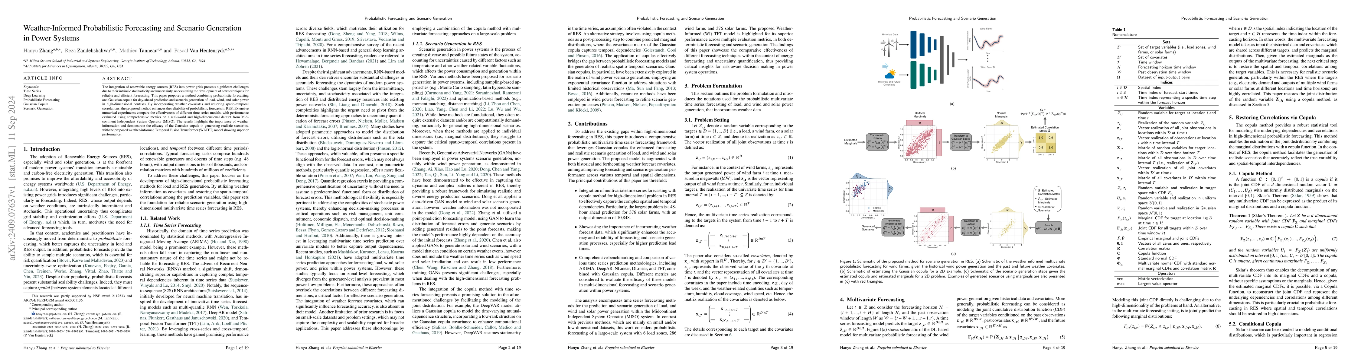 Thumbnail for Weather-Informed Probabilistic Forecasting and Scenario Generation in
  Power Systems