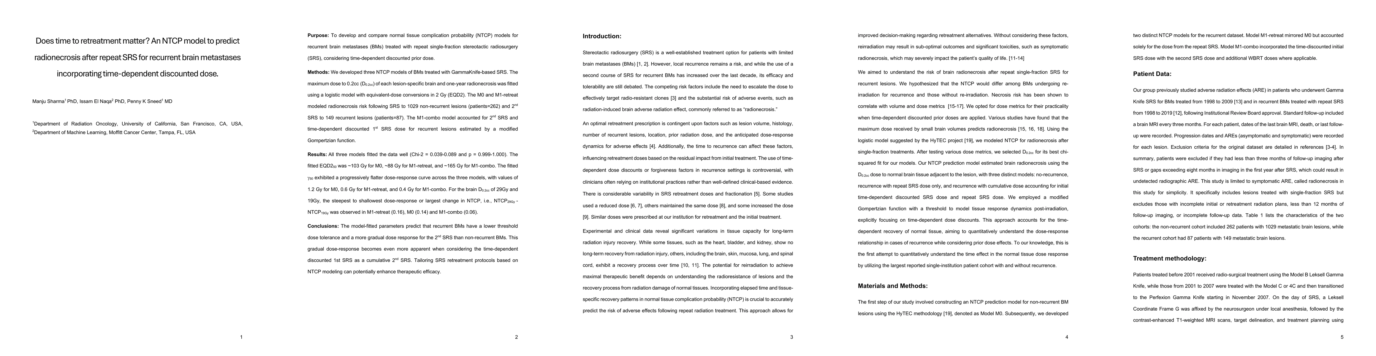 Thumbnail for Does time to retreatment matter? An NTCP model to predict radionecrosis
  after repeat SRS for recurrent brain metastases incorporating time-dependent
  discounted dose