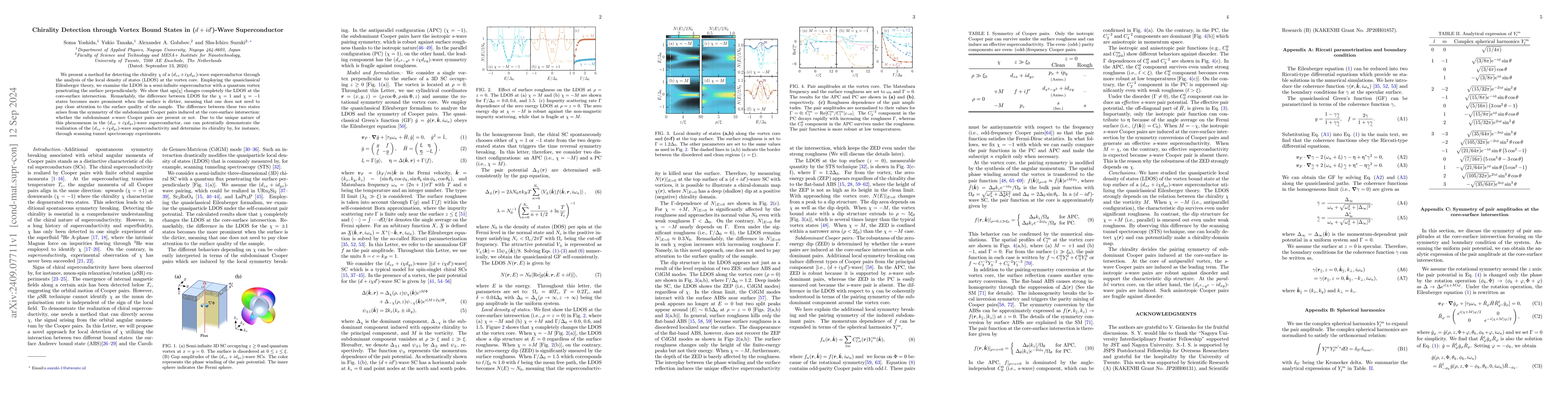 Thumbnail for Chirality Detection through Vortex Bound States in ($d+id'$)-Wave
  Superconductor