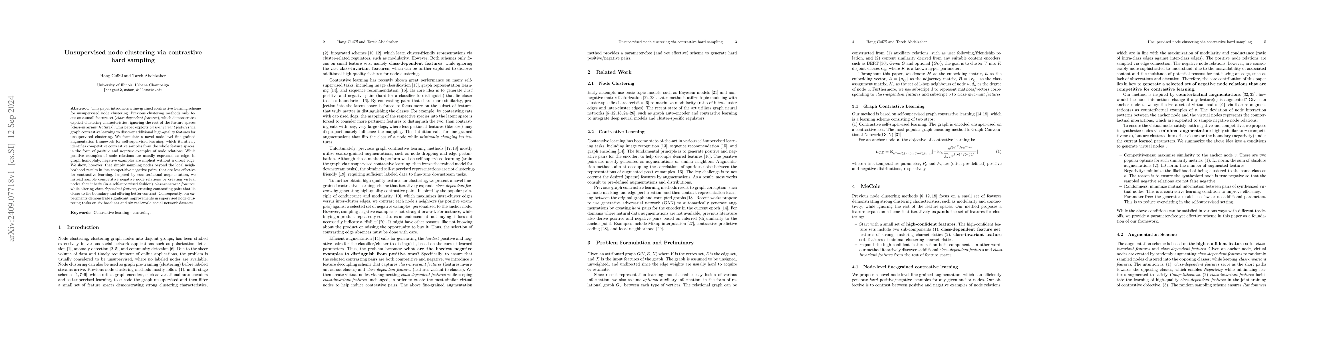 Thumbnail for Unsupervised node clustering via contrastive hard sampling