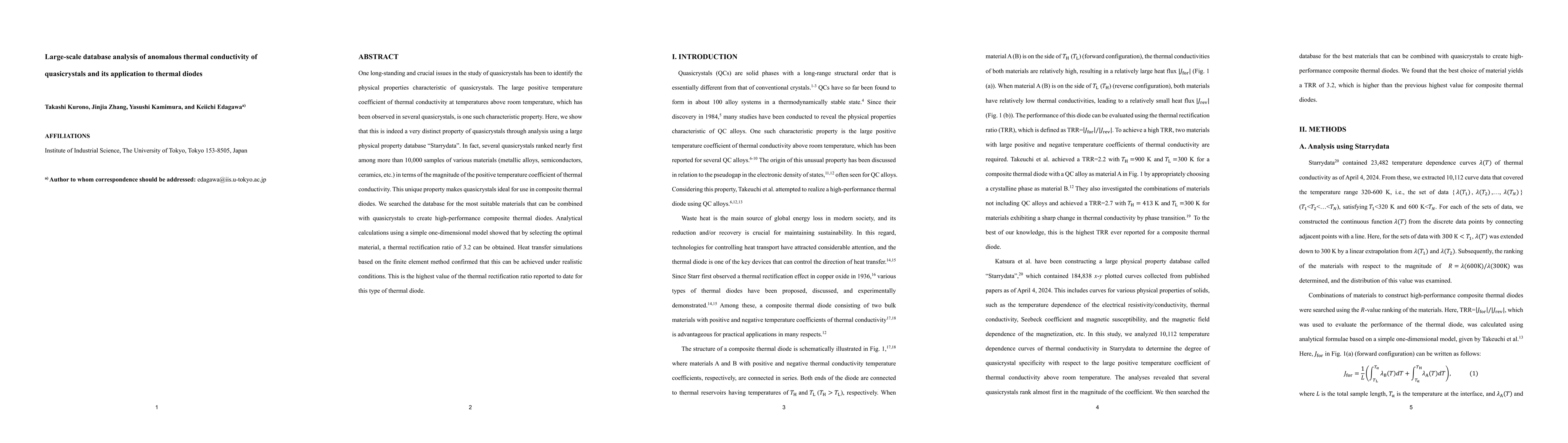 Thumbnail for Large-scale database analysis of anomalous thermal conductivity of
  quasicrystals and its application to thermal diodes