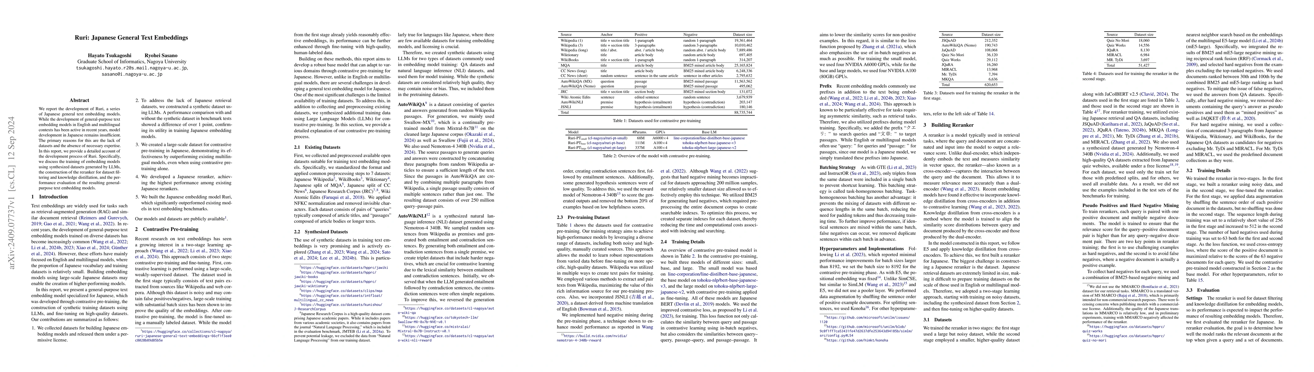 Thumbnail for Ruri: Japanese General Text Embeddings