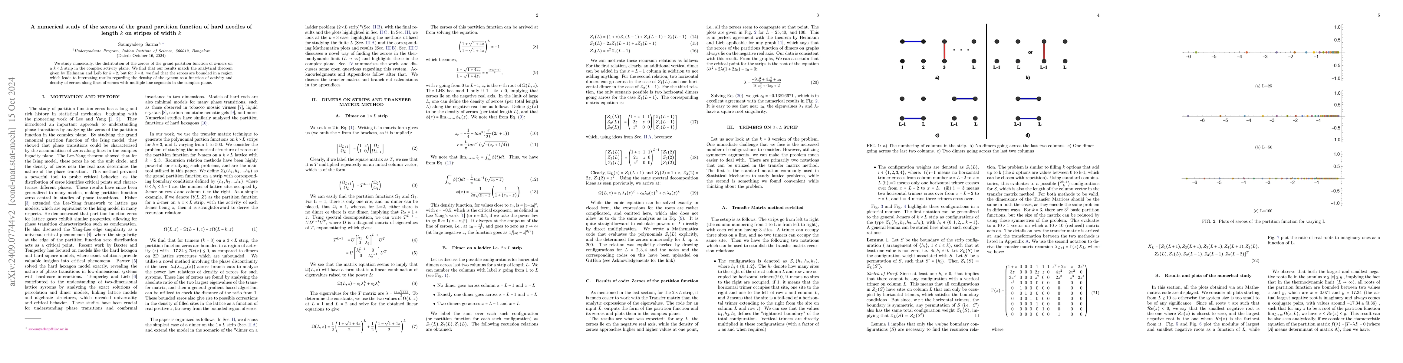 Thumbnail for A numerical study of the zeroes of the grand partition function of hard
  needles of length $k$ on stripes of width $k$