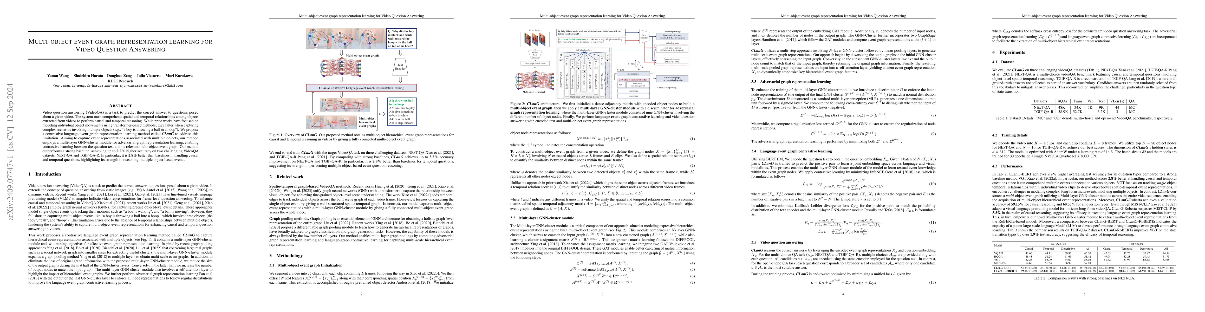 Thumbnail for Multi-object event graph representation learning for Video Question
  Answering