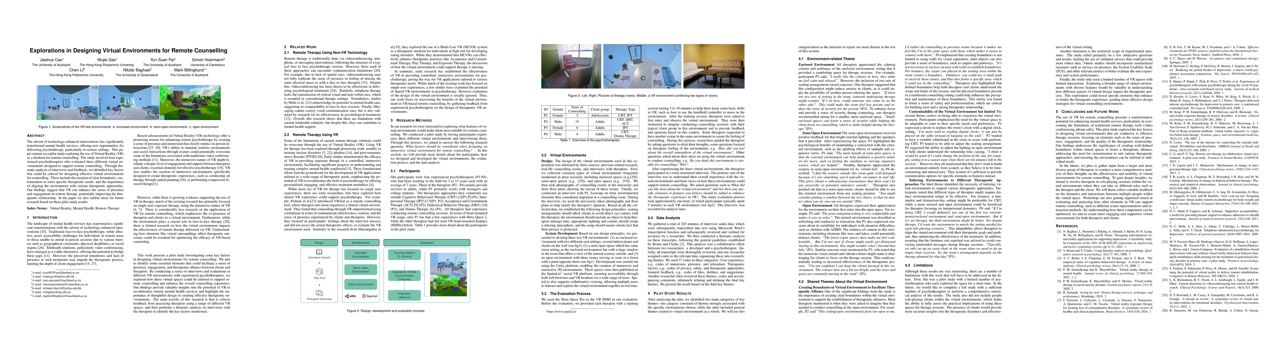 Thumbnail for Explorations in Designing Virtual Environments for Remote Counselling