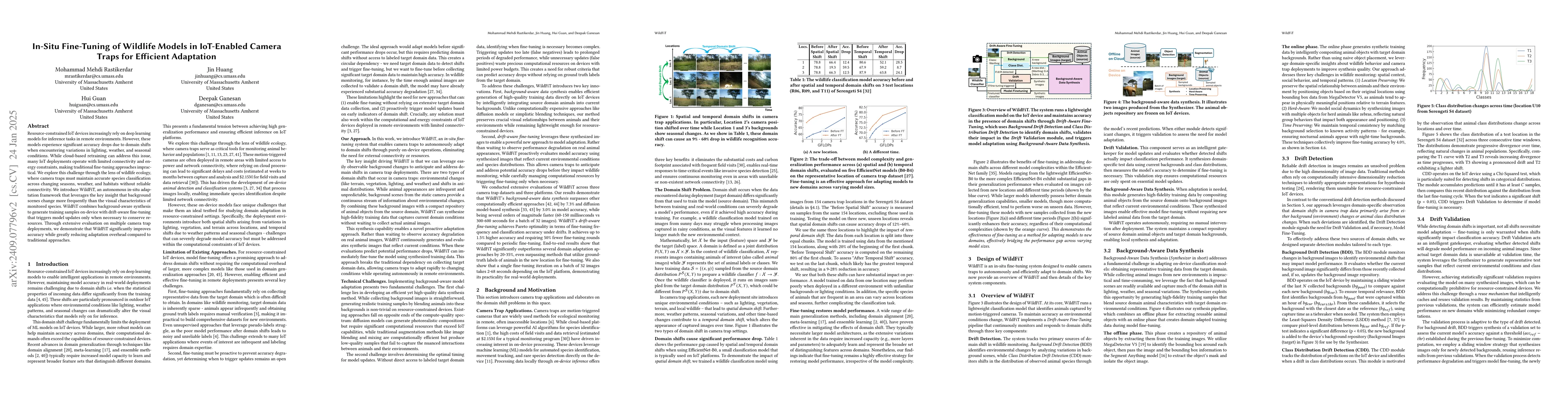 Thumbnail for In-Situ Fine-Tuning of Wildlife Models in IoT-Enabled Camera Traps for
  Efficient Adaptation